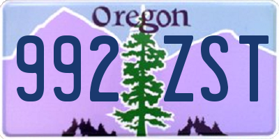 OR license plate 992ZST
