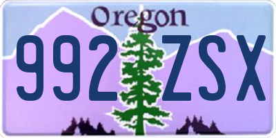 OR license plate 992ZSX