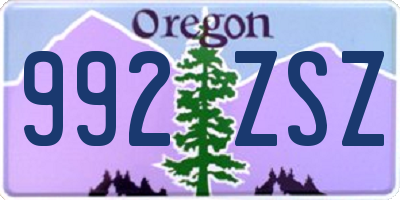 OR license plate 992ZSZ