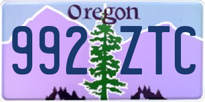 OR license plate 992ZTC
