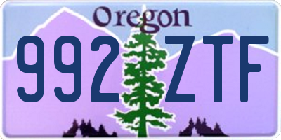 OR license plate 992ZTF