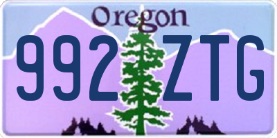 OR license plate 992ZTG