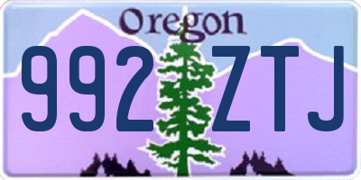 OR license plate 992ZTJ