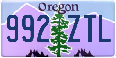 OR license plate 992ZTL