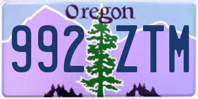 OR license plate 992ZTM