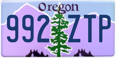 OR license plate 992ZTP