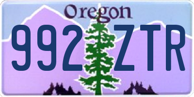 OR license plate 992ZTR