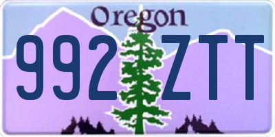 OR license plate 992ZTT