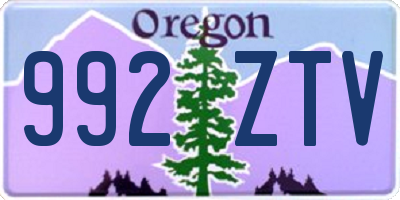 OR license plate 992ZTV