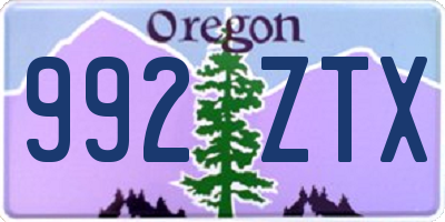 OR license plate 992ZTX