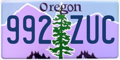 OR license plate 992ZUC