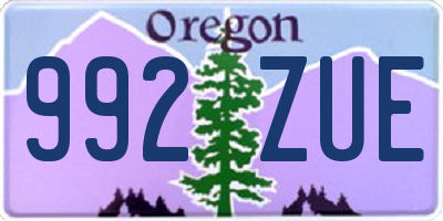 OR license plate 992ZUE