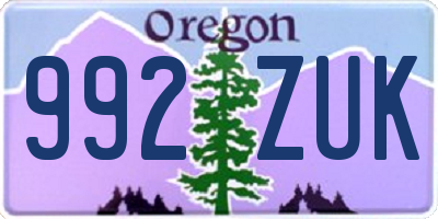 OR license plate 992ZUK