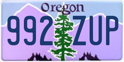 OR license plate 992ZUP