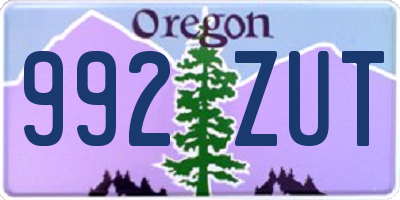 OR license plate 992ZUT