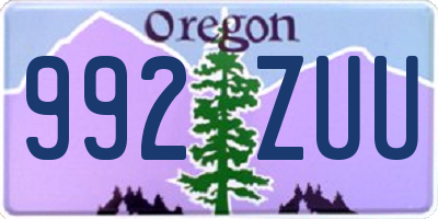 OR license plate 992ZUU