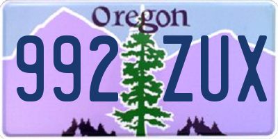 OR license plate 992ZUX