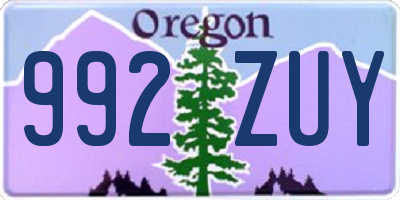 OR license plate 992ZUY