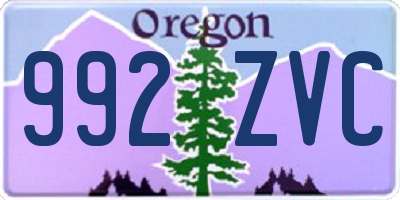 OR license plate 992ZVC
