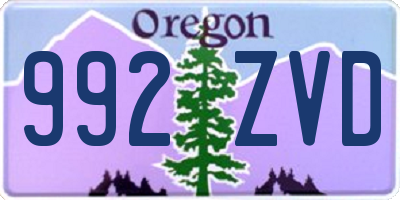 OR license plate 992ZVD
