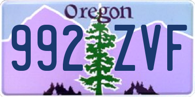 OR license plate 992ZVF