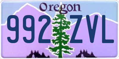 OR license plate 992ZVL