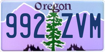OR license plate 992ZVM