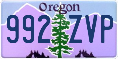 OR license plate 992ZVP