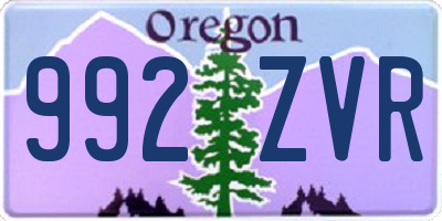OR license plate 992ZVR