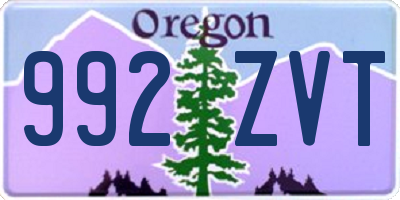 OR license plate 992ZVT