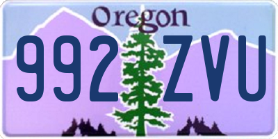 OR license plate 992ZVU