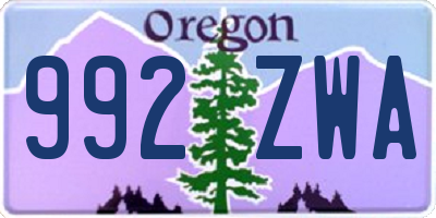 OR license plate 992ZWA