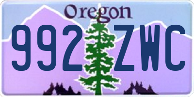 OR license plate 992ZWC