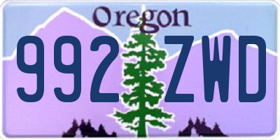 OR license plate 992ZWD