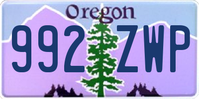 OR license plate 992ZWP