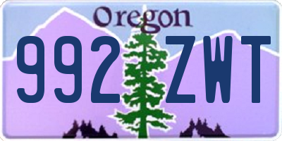 OR license plate 992ZWT
