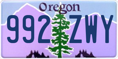 OR license plate 992ZWY