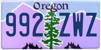 OR license plate 992ZWZ