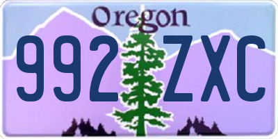 OR license plate 992ZXC