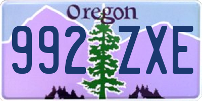 OR license plate 992ZXE
