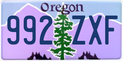 OR license plate 992ZXF