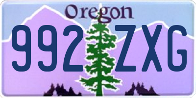 OR license plate 992ZXG