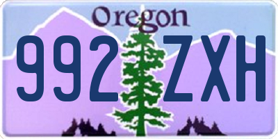 OR license plate 992ZXH