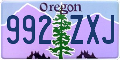 OR license plate 992ZXJ