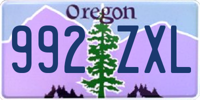 OR license plate 992ZXL