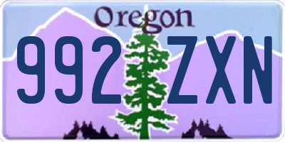 OR license plate 992ZXN