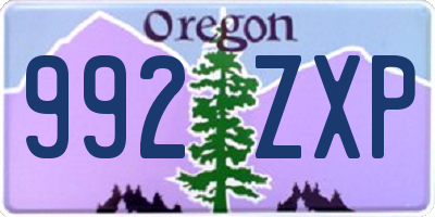 OR license plate 992ZXP