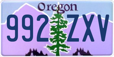 OR license plate 992ZXV