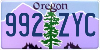 OR license plate 992ZYC