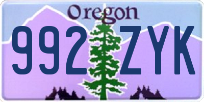 OR license plate 992ZYK